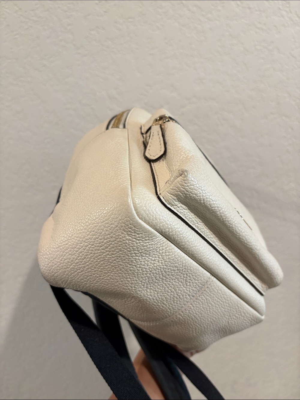 Coach Cream Pebbled Leather Mini Backpack with Gold Hardware - Picture 12 of 14